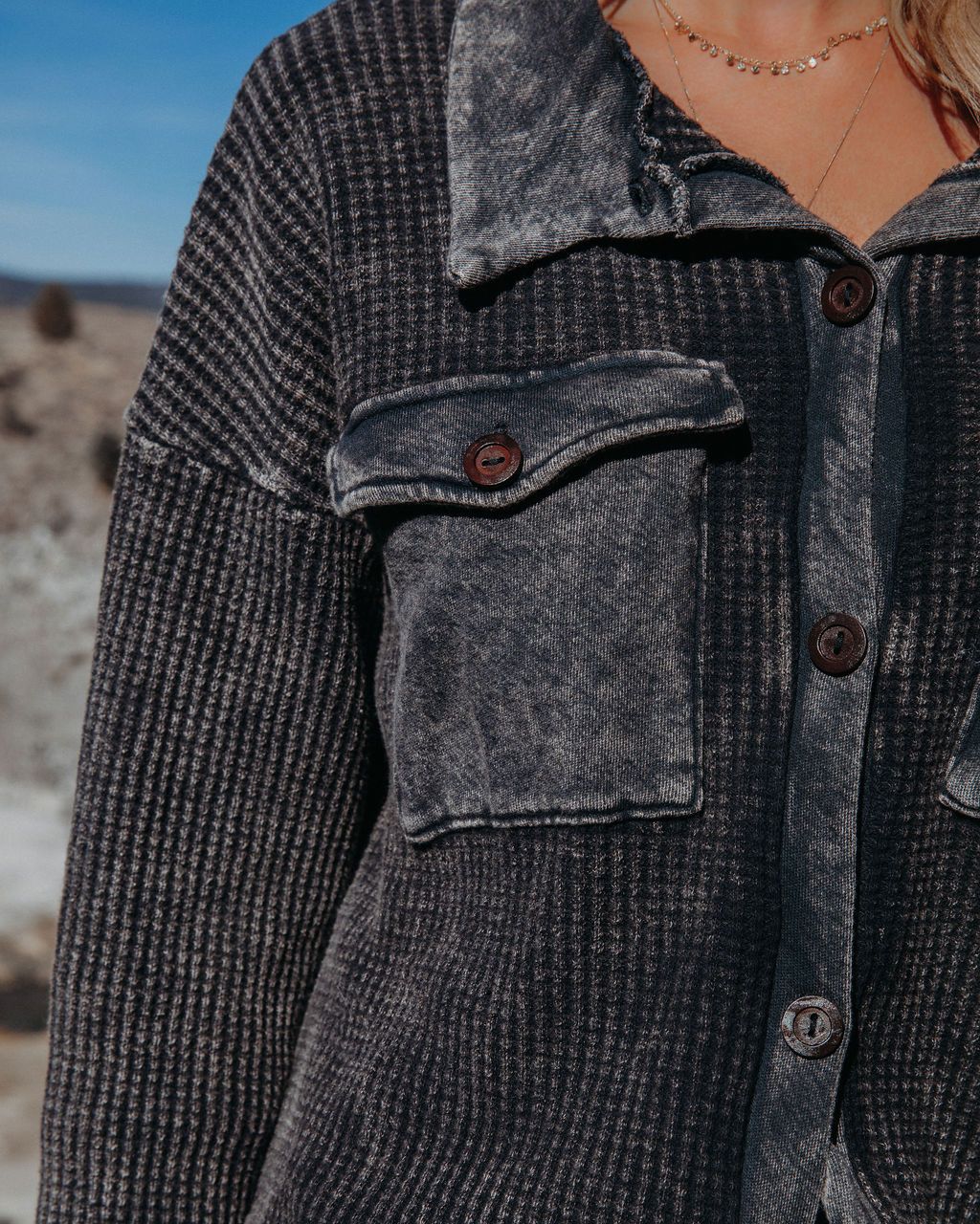 Allister Cotton Thermal Shacket - Charcoal